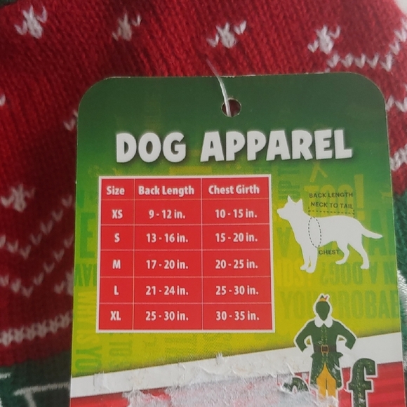 Elf Dog Sweater - Ugly Sweater Red, Green, White - Picture 4 of 4